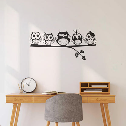 Vinyl Wall Stickers Nursery Owls Branch Birds Animals Children'S Playroom Art Mural Painting