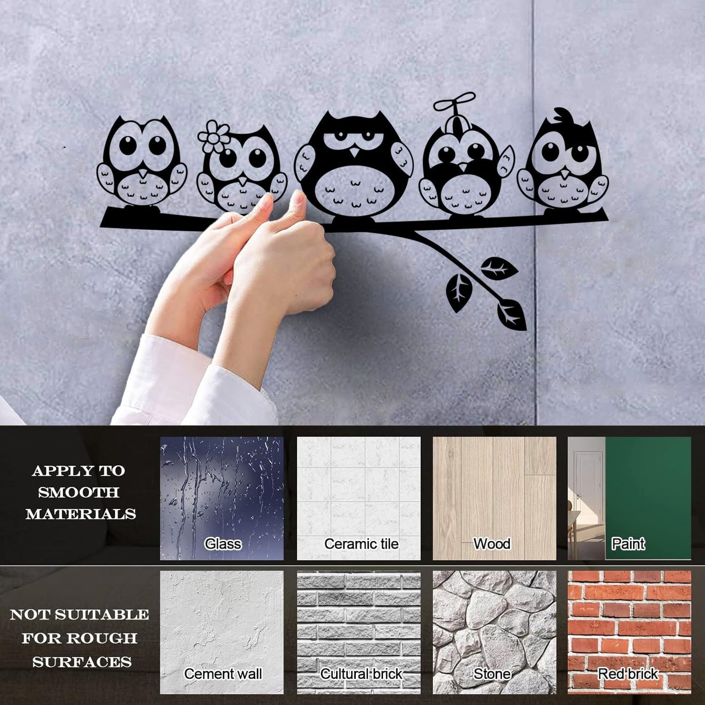 Vinyl Wall Stickers Nursery Owls Branch Birds Animals Children'S Playroom Art Mural Painting