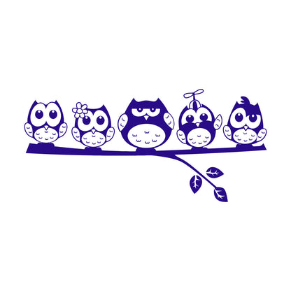 Vinyl Wall Stickers Nursery Owls Branch Birds Animals Children'S Playroom Art Mural Painting