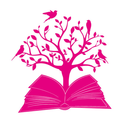 Engraving Decals Open Book Read Library Birds Tree Branch It Won'T Fall Off