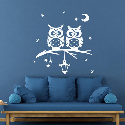 Owl Moon Stars Branch Nursery Dreams Wall Stickers Paster Paper Can Modify And Add Information