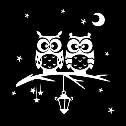Owl Moon Stars Branch Nursery Dreams Wall Stickers Paster Paper Can Modify And Add Information