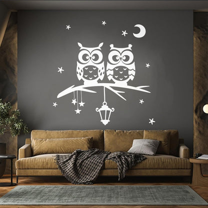 Owl Moon Stars Branch Nursery Dreams Wall Stickers Paster Paper Can Modify And Add Information