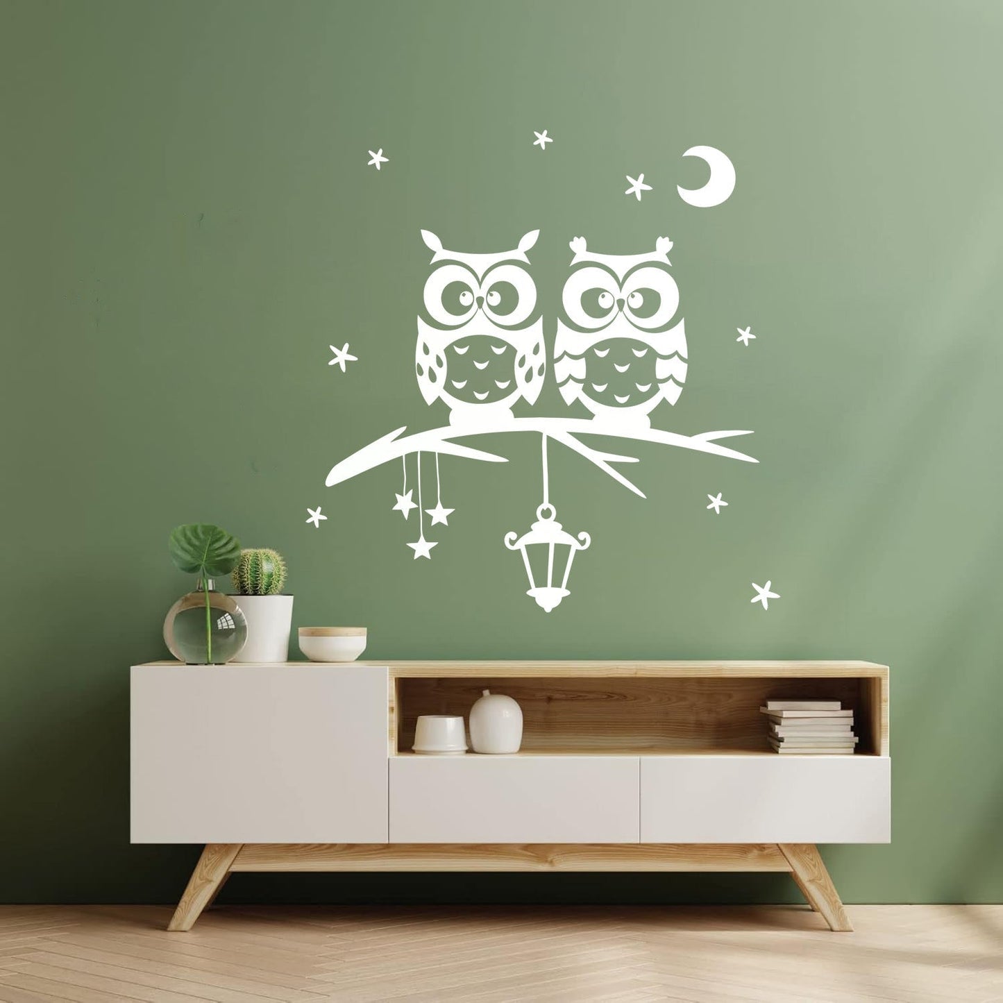 Owl Moon Stars Branch Nursery Dreams Wall Stickers Paster Paper Can Modify And Add Information