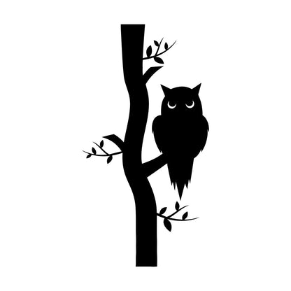 Wall Vinyl Sticker Decor Owl On Branch Forest Bird Kids Art Decoration