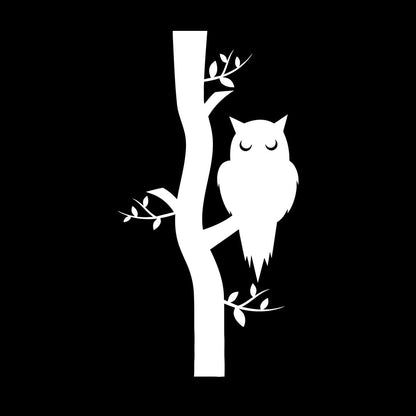 Wall Vinyl Sticker Decor Owl On Branch Forest Bird Kids Art Decoration