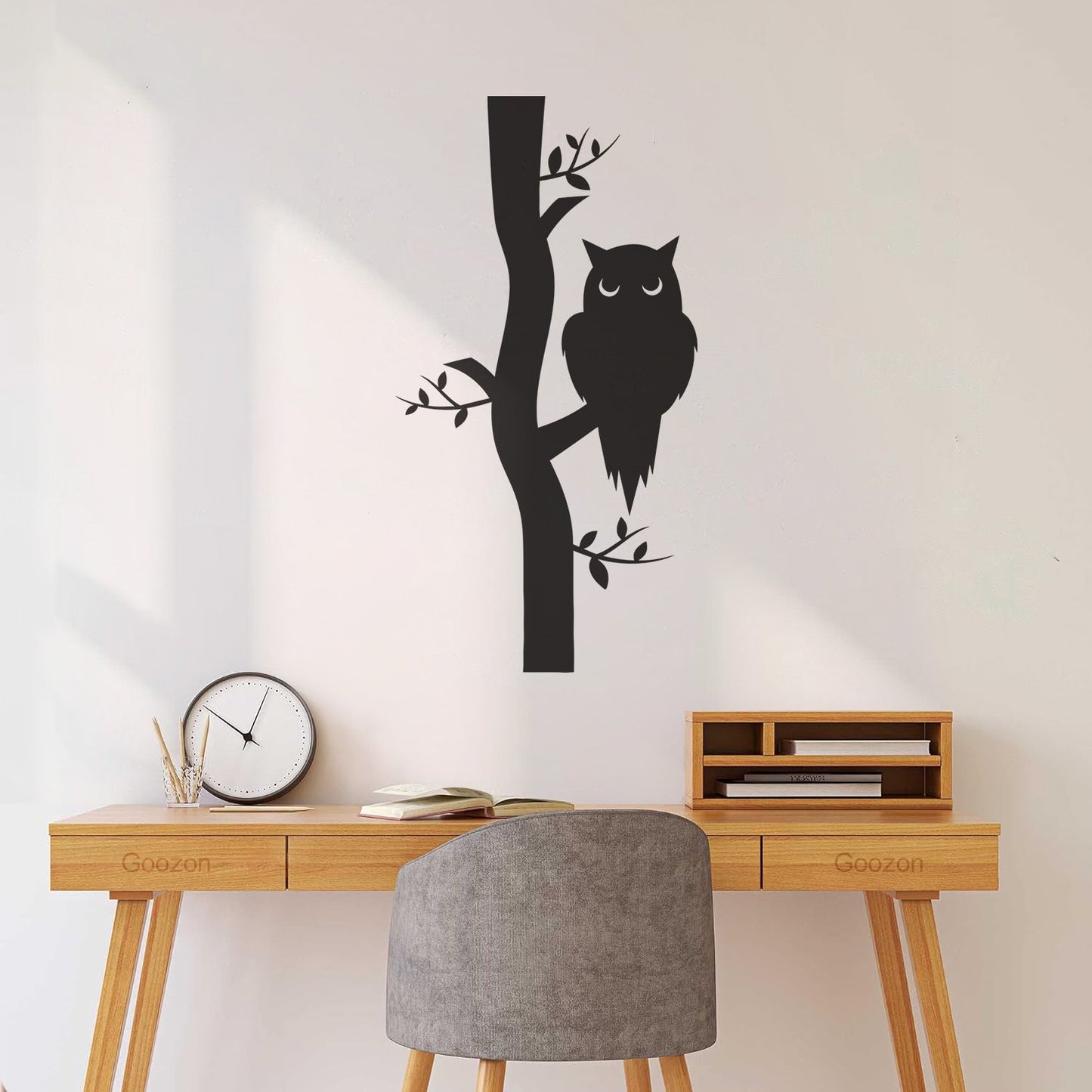 Wall Vinyl Sticker Decor Owl On Branch Forest Bird Kids Art Decoration