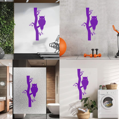 Wall Vinyl Sticker Decor Owl On Branch Forest Bird Kids Art Decoration
