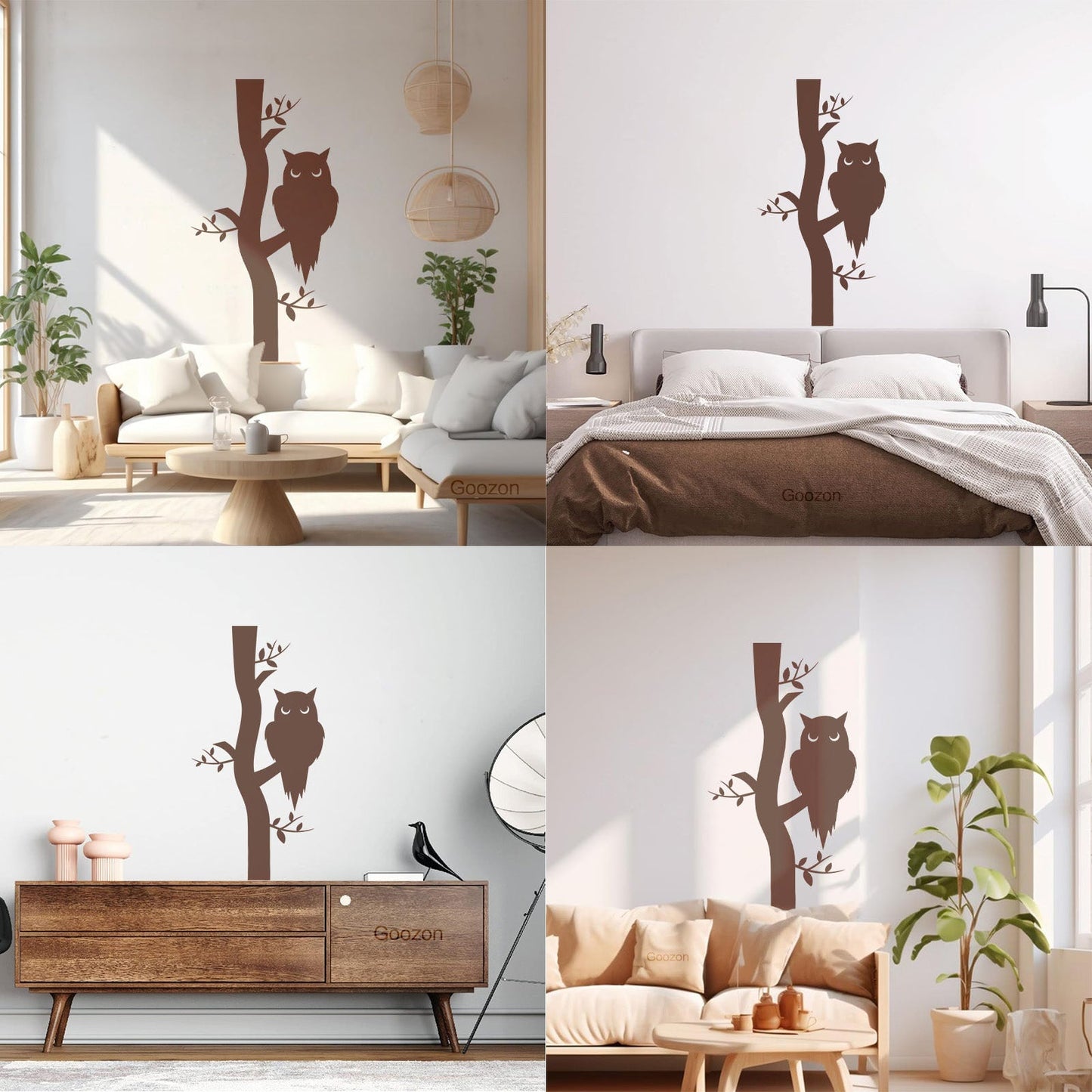 Wall Vinyl Sticker Decor Owl On Branch Forest Bird Kids Art Decoration
