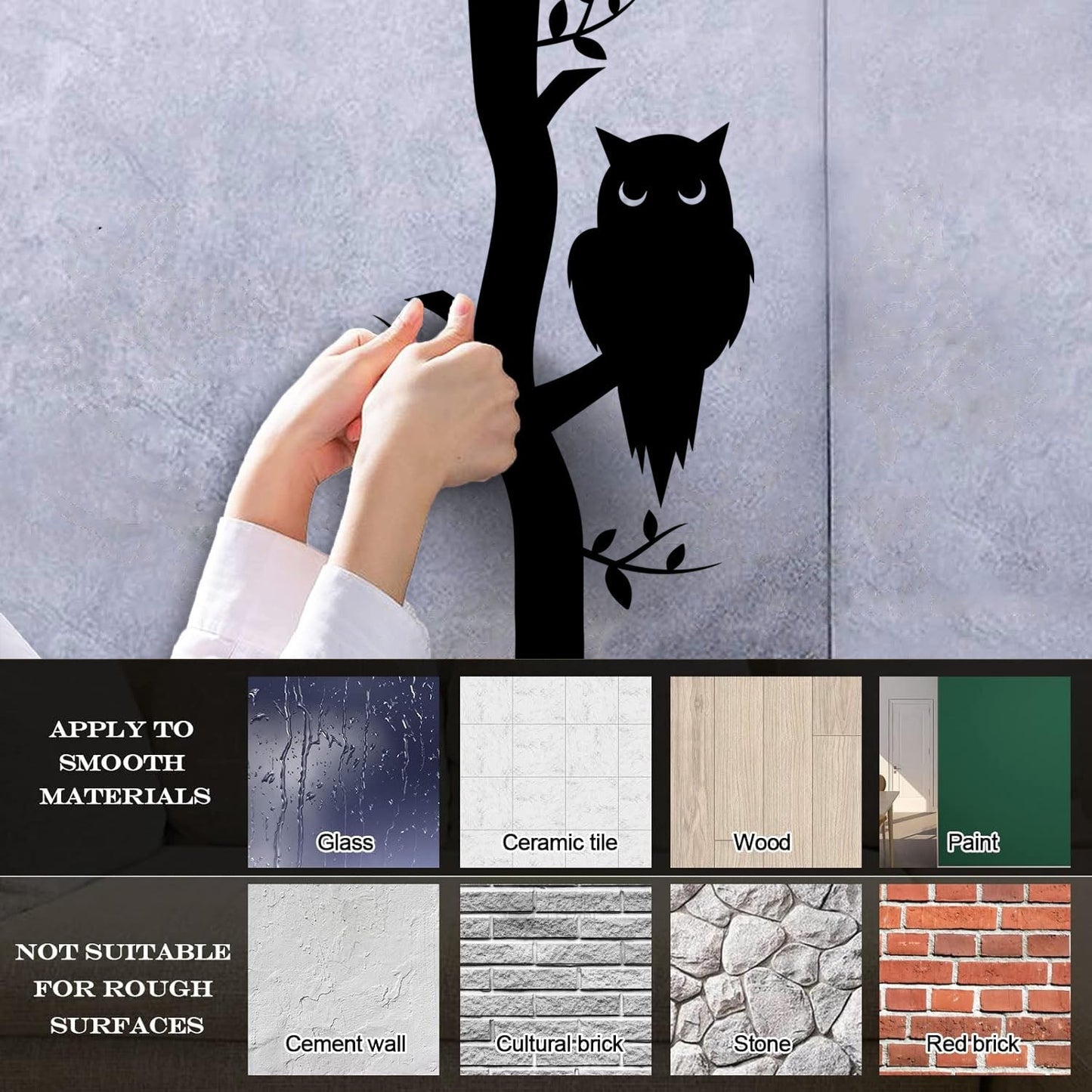 Wall Vinyl Sticker Decor Owl On Branch Forest Bird Kids Art Decoration