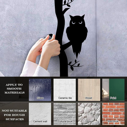 Wall Vinyl Sticker Decor Owl On Branch Forest Bird Kids Art Decoration