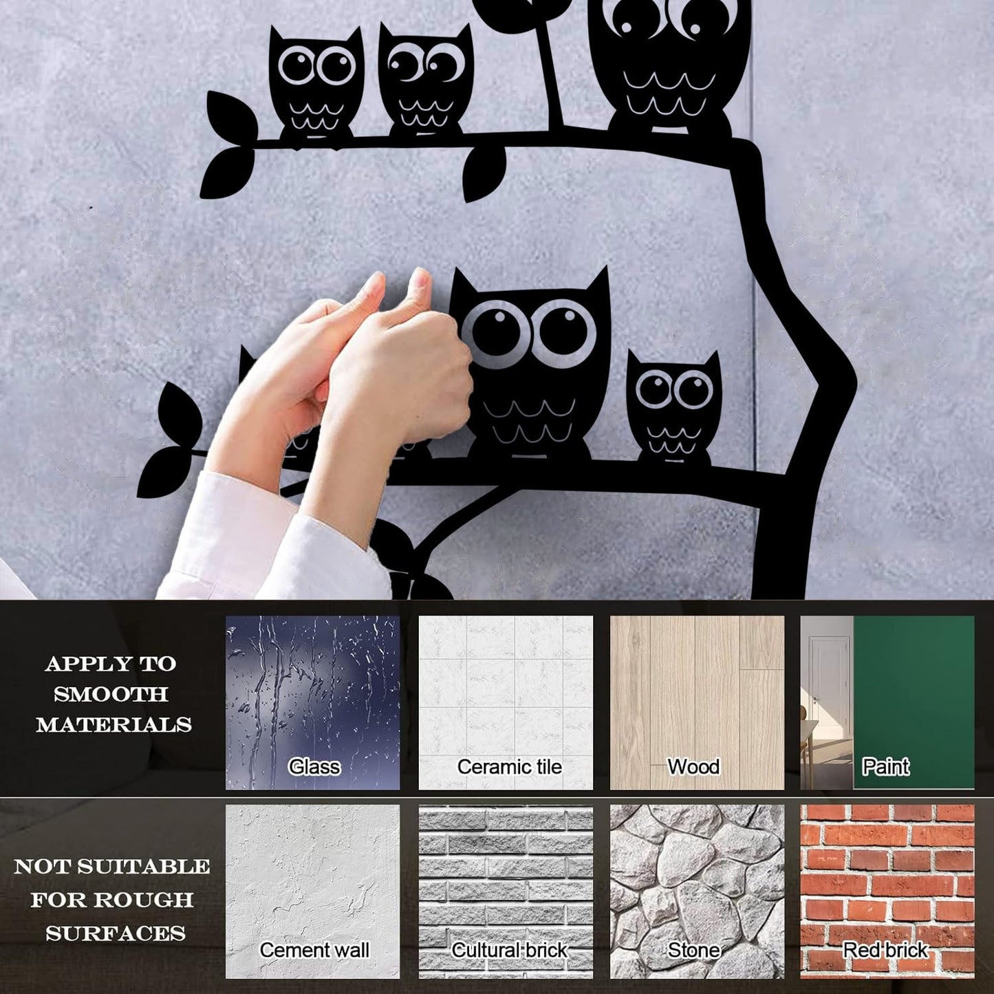 Wall Stickers Owls Branches Kids Creative Ation Idea Nursery Car Body Decoration