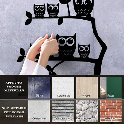Wall Stickers Owls Branches Kids Creative Ation Idea Nursery Car Body Decoration