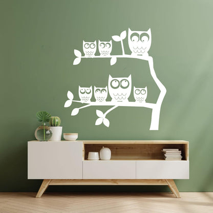 Wall Stickers Owls Branches Kids Creative Ation Idea Nursery Car Body Decoration