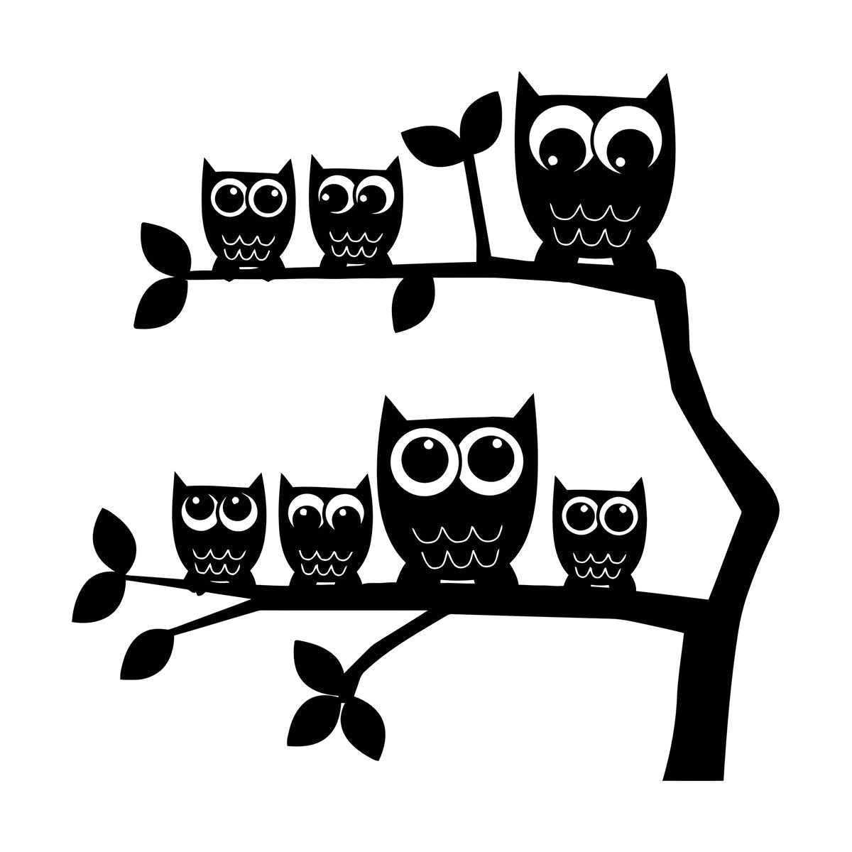 Wall Stickers Owls Branches Kids Creative Ation Idea Nursery Car Body Decoration