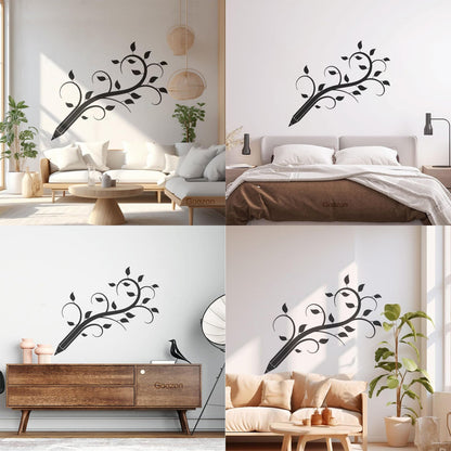 Fine Carving Decals Pencil Tree Branch Children'S Playroom Ation Window Decals