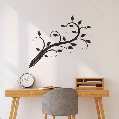 Fine Carving Decals Pencil Tree Branch Children'S Playroom Ation Window Decals
