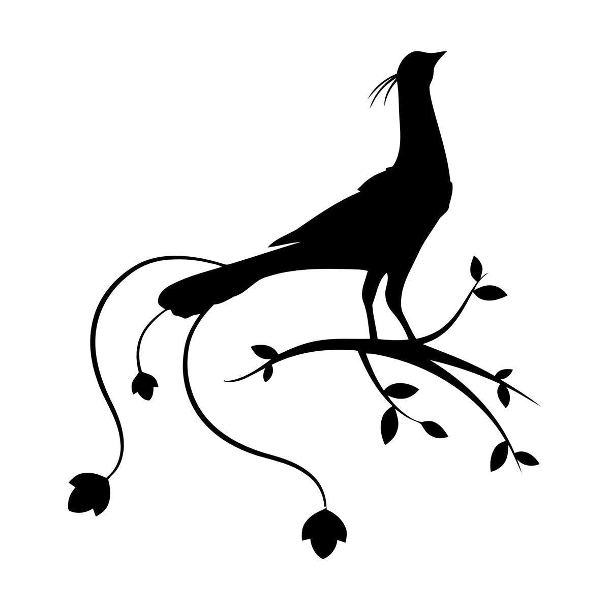 Vinyl Art Sticker Pheasant Bird Amazing Peacock Tree Branch Glass Stickers