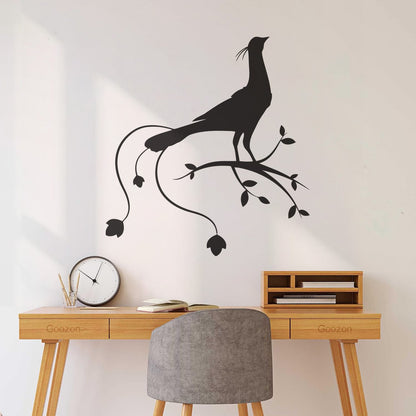 Vinyl Art Sticker Pheasant Bird Amazing Peacock Tree Branch Glass Stickers