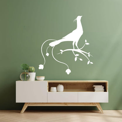 Vinyl Art Sticker Pheasant Bird Amazing Peacock Tree Branch Glass Stickers