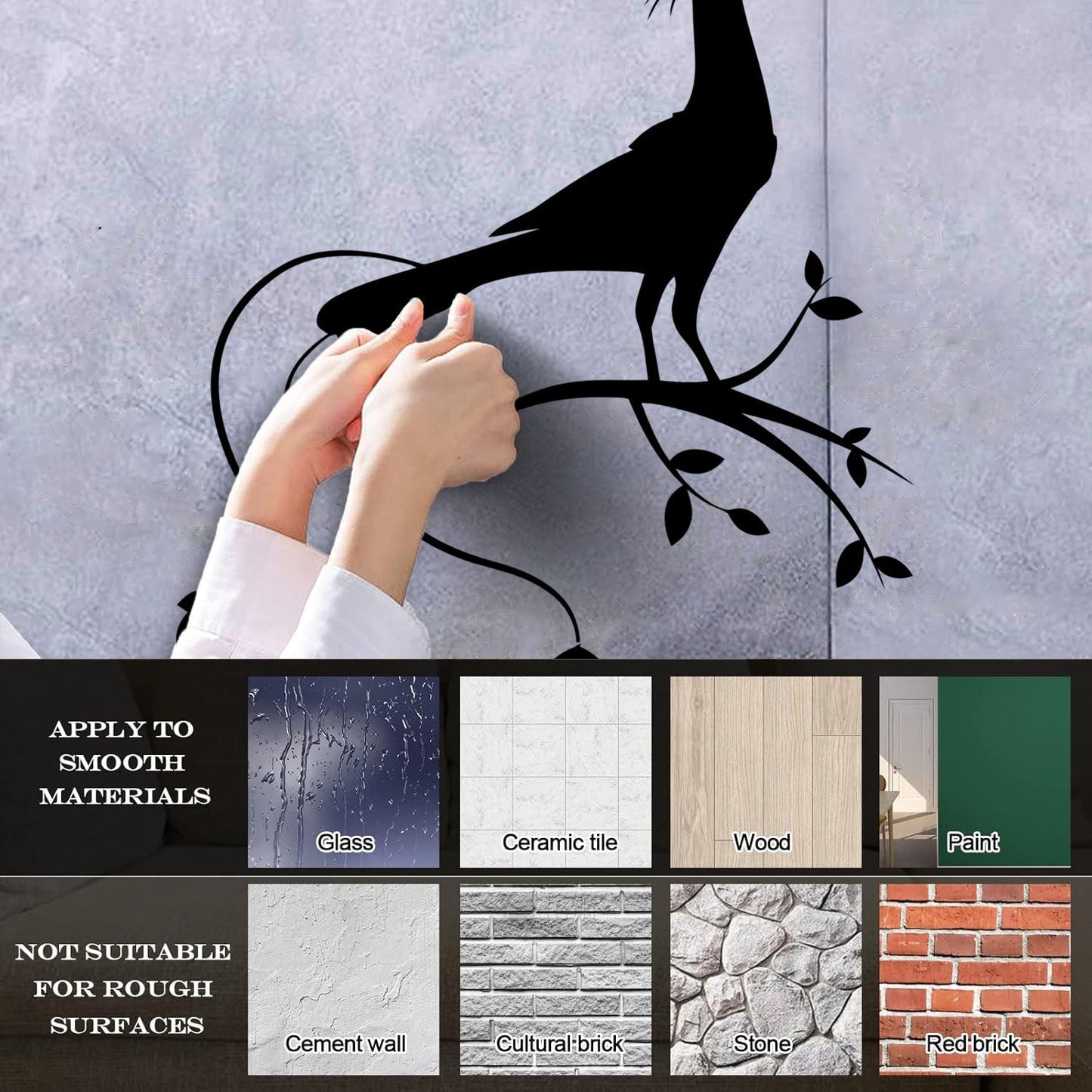 Vinyl Art Sticker Pheasant Bird Amazing Peacock Tree Branch Glass Stickers