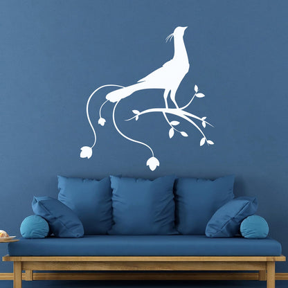 Vinyl Art Sticker Pheasant Bird Amazing Peacock Tree Branch Glass Stickers