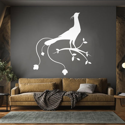 Vinyl Art Sticker Pheasant Bird Amazing Peacock Tree Branch Glass Stickers