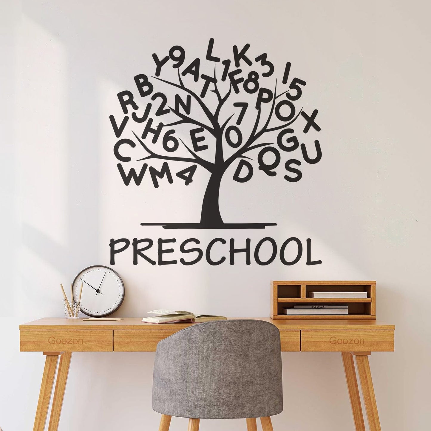 Engraving Stickers Preschool Alphabet Tree Branch With Letters Store Decoration