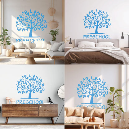 Engraving Stickers Preschool Alphabet Tree Branch With Letters Store Decoration