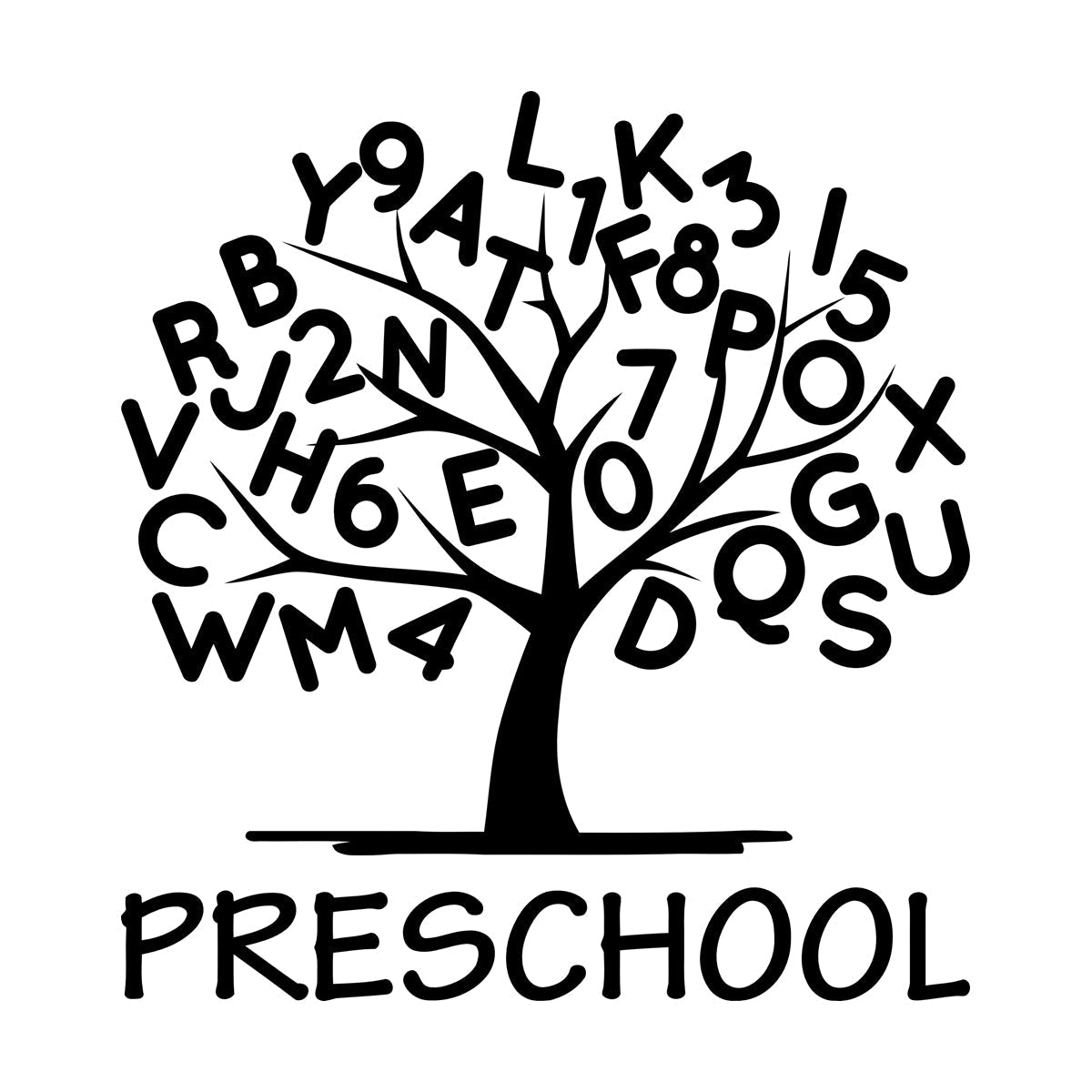 Engraving Stickers Preschool Alphabet Tree Branch With Letters Store Decoration