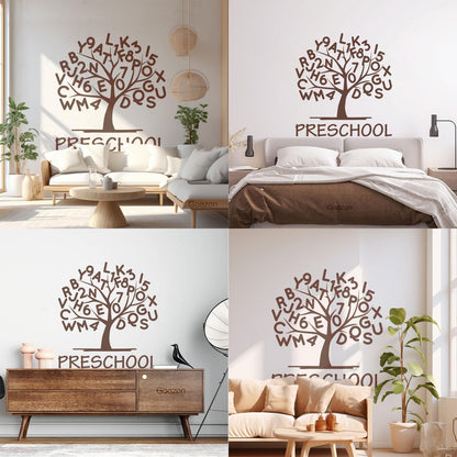 Engraving Stickers Preschool Alphabet Tree Branch With Letters Store Decoration