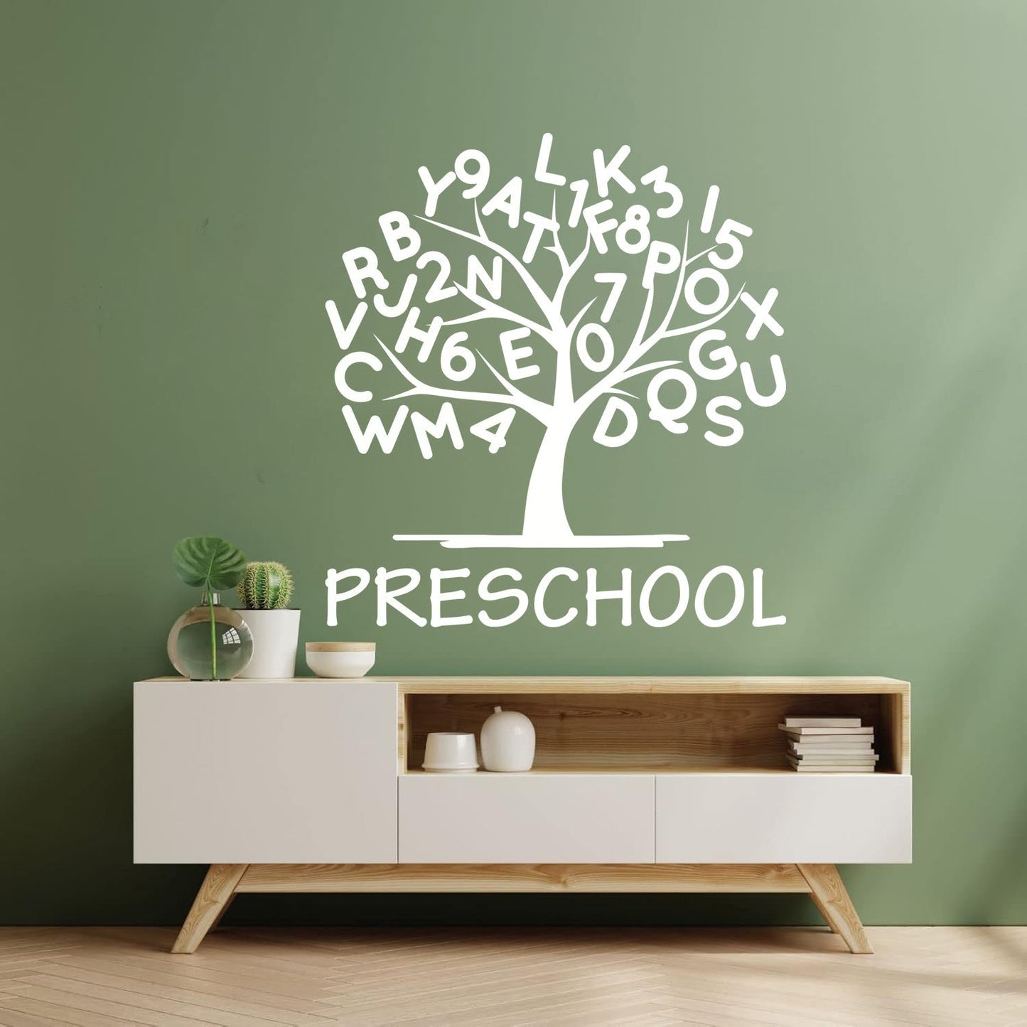 Engraving Stickers Preschool Alphabet Tree Branch With Letters Store Decoration