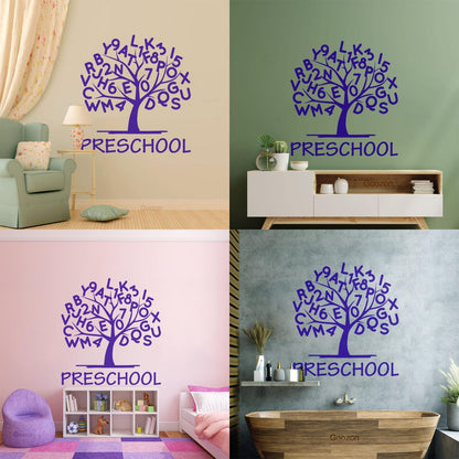 Engraving Stickers Preschool Alphabet Tree Branch With Letters Store Decoration