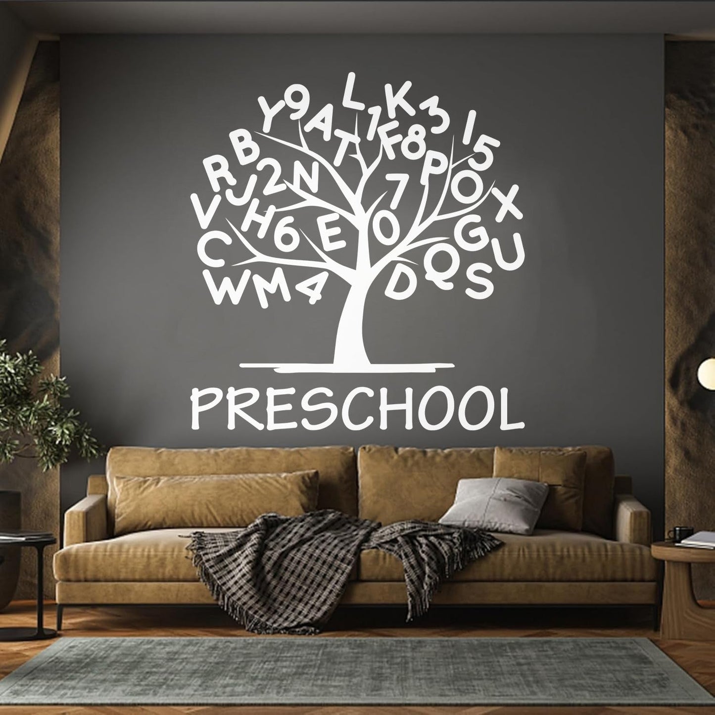 Engraving Stickers Preschool Alphabet Tree Branch With Letters Store Decoration