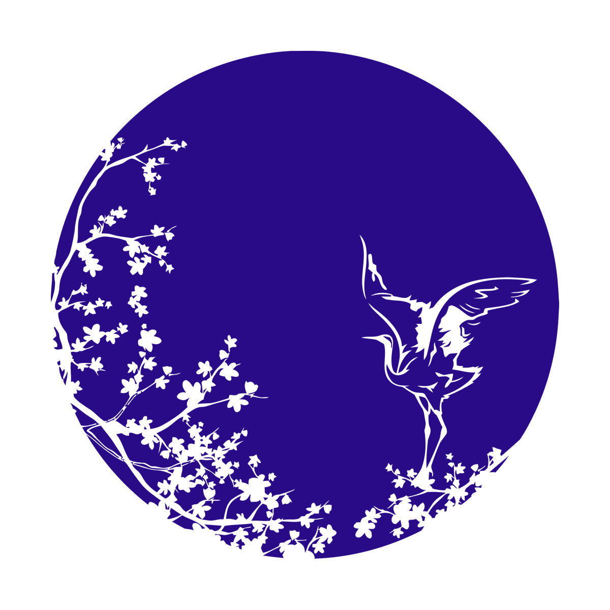 Sakura Tree Branch Heron Asian Style Bird Lettering Decals Tattoo Culture