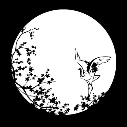 Sakura Tree Branch Heron Asian Style Bird Lettering Decals Tattoo Culture