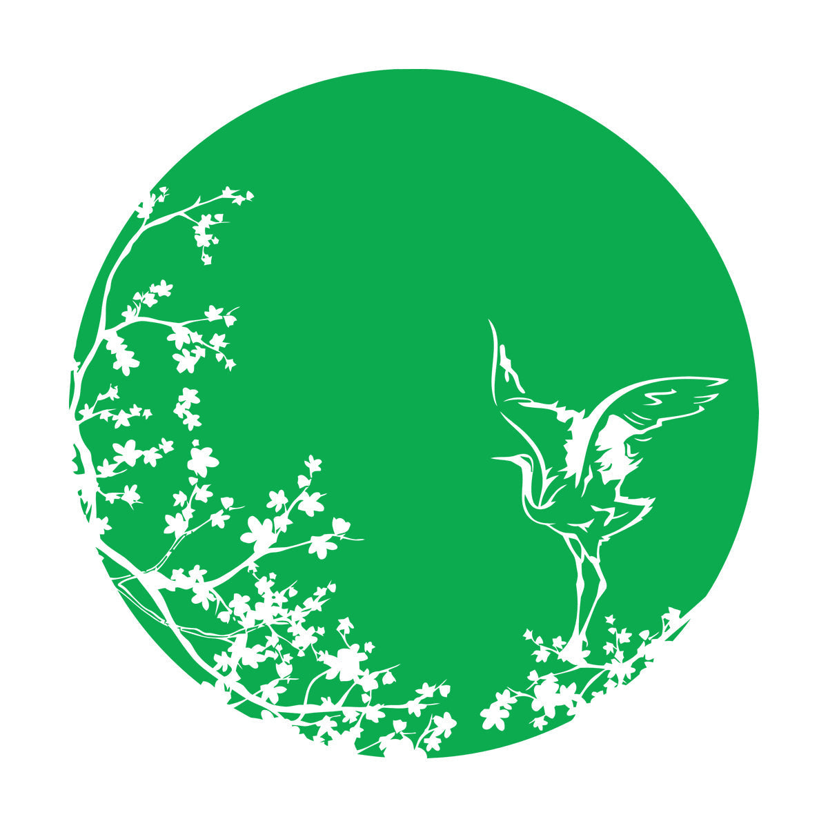 Sakura Tree Branch Heron Asian Style Bird Lettering Decals Tattoo Culture