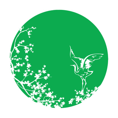 Sakura Tree Branch Heron Asian Style Bird Lettering Decals Tattoo Culture