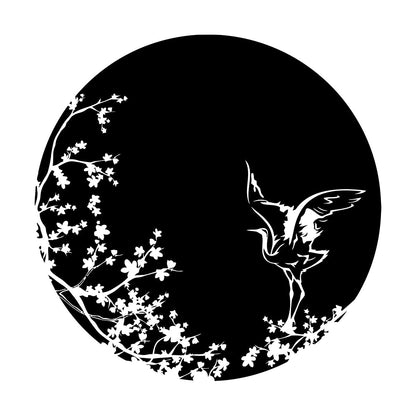 Sakura Tree Branch Heron Asian Style Bird Lettering Decals Tattoo Culture
