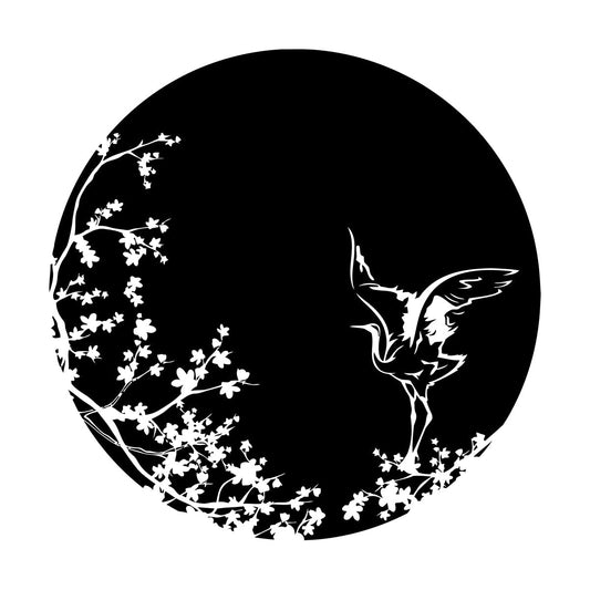 Sakura Tree Branch Heron Asian Style Bird Lettering Decals Tattoo Culture