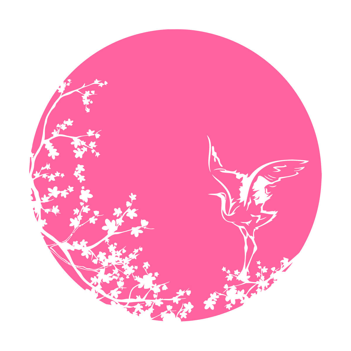 Sakura Tree Branch Heron Asian Style Bird Lettering Decals Tattoo Culture