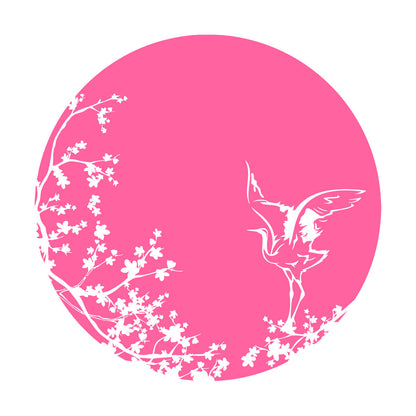 Sakura Tree Branch Heron Asian Style Bird Lettering Decals Tattoo Culture