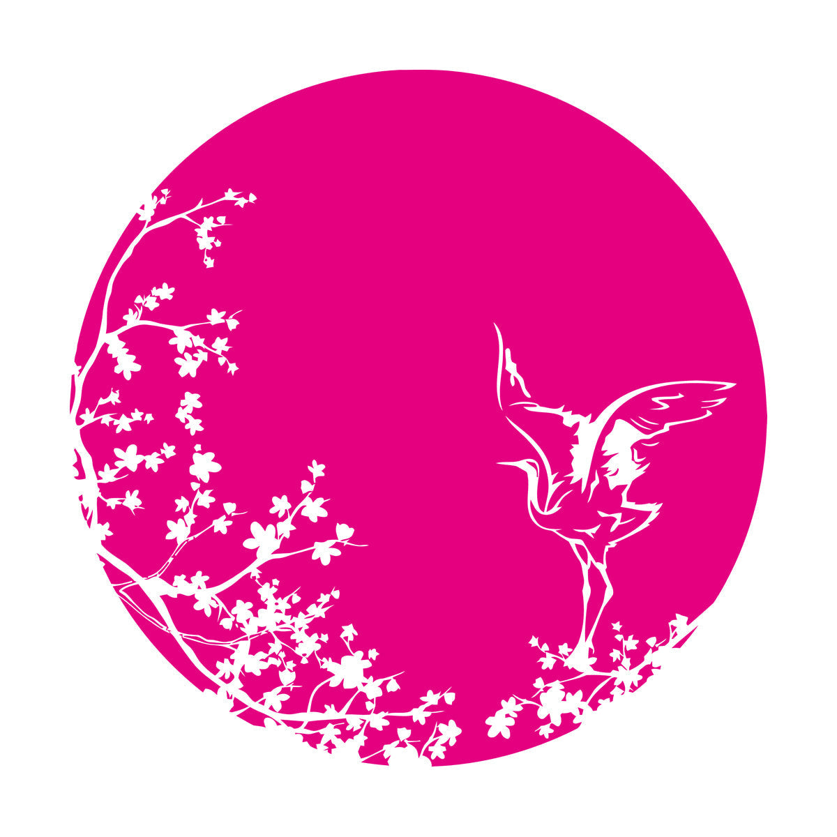 Sakura Tree Branch Heron Asian Style Bird Lettering Decals Tattoo Culture