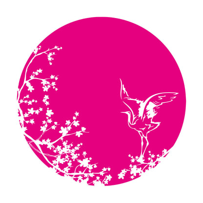 Sakura Tree Branch Heron Asian Style Bird Lettering Decals Tattoo Culture