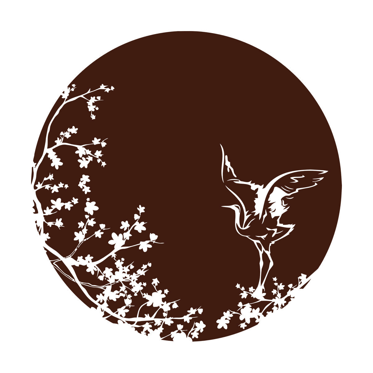 Sakura Tree Branch Heron Asian Style Bird Lettering Decals Tattoo Culture