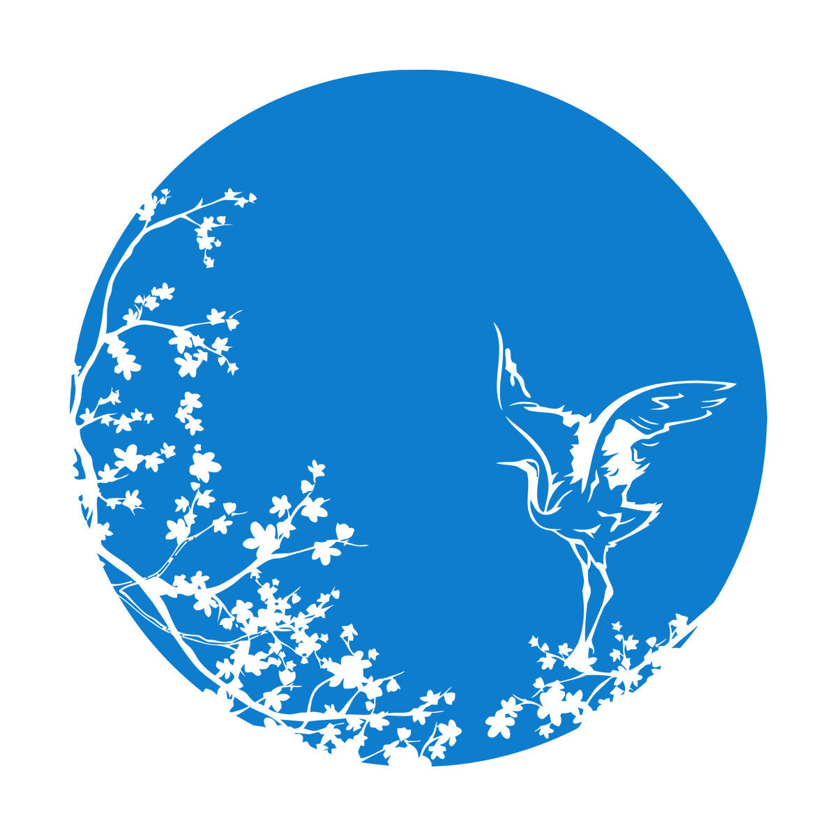 Sakura Tree Branch Heron Asian Style Bird Lettering Decals Tattoo Culture
