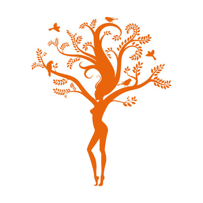 Wall Decals Pvc Appeal Girl Tree Branch Leaves Natural Removable Without Leaving Glue