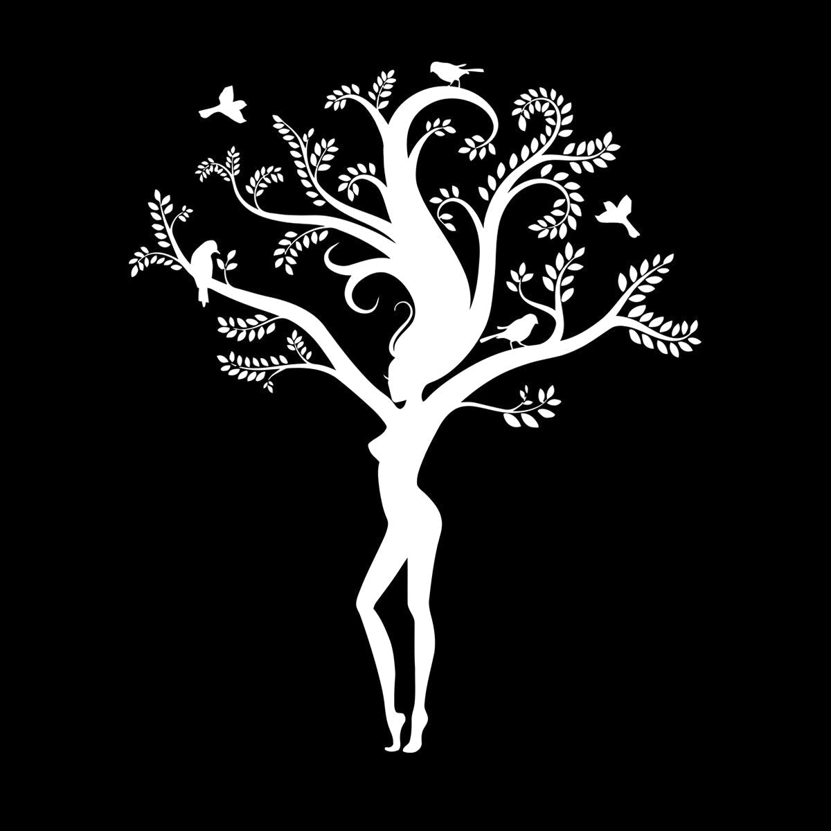 Wall Decals Pvc Appeal Girl Tree Branch Leaves Natural Removable Without Leaving Glue