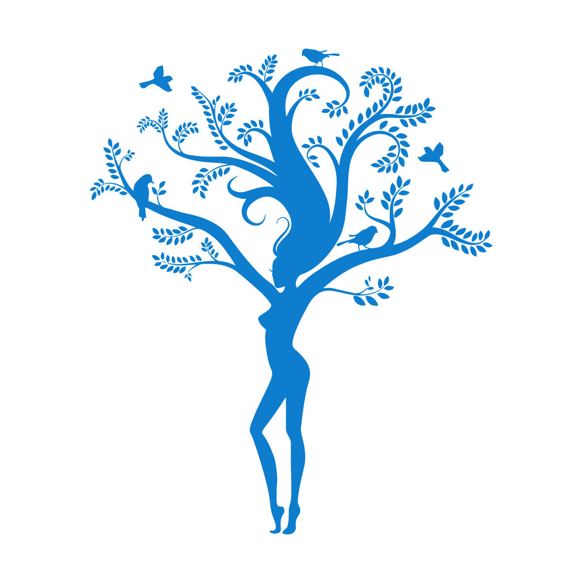 Wall Decals Pvc Appeal Girl Tree Branch Leaves Natural Removable Without Leaving Glue