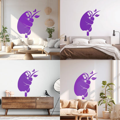 Vinyl Wall Stickers Sloth Animal Zoo Tree Branch Kids Bedroom Multi Color Selection